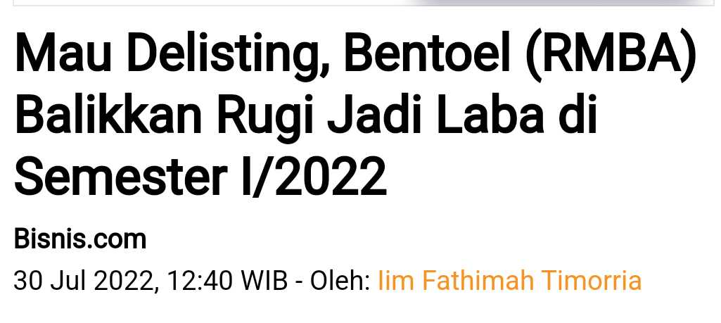 Saham RMBA (Bentoel Internasional Investama Tbk.) | Stockbit